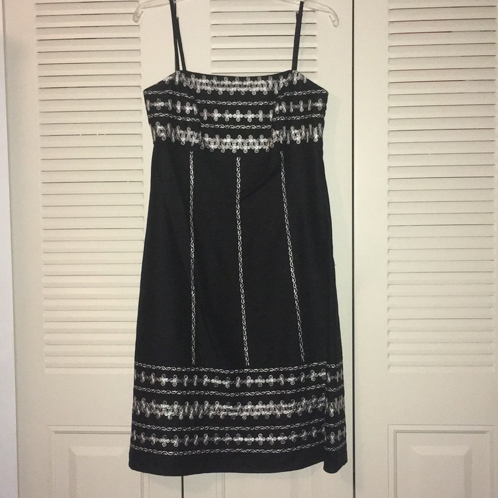 Ann Taylor Loft black and silver dress